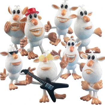 קריקטורה רוסית לבנים קטנים חזיר Booba קופר לבנים קטנים חזיר pvc בעבודת יד מתנה בובה סט של 8 חלקים צעצועי ילדים shouban