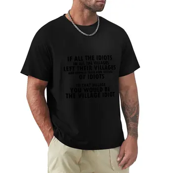 שוטה הכפר טי-שירט שחור, חולצות חולצות חולצות אדם רגיל חולצות גברים