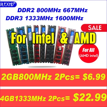 שולחן העבודה במחשב זיכרון RAM Module PC2 PC3 DDR3 DDR2 1866 1600Mhz 1333Mhz 800Mhz 667Mhz 240-Pin Intel AMD 8GB 4GB UDIMM